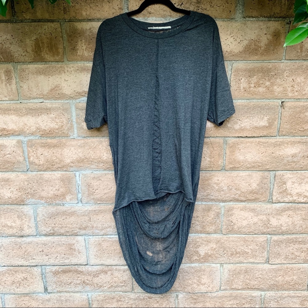 Distressed oversized tunic